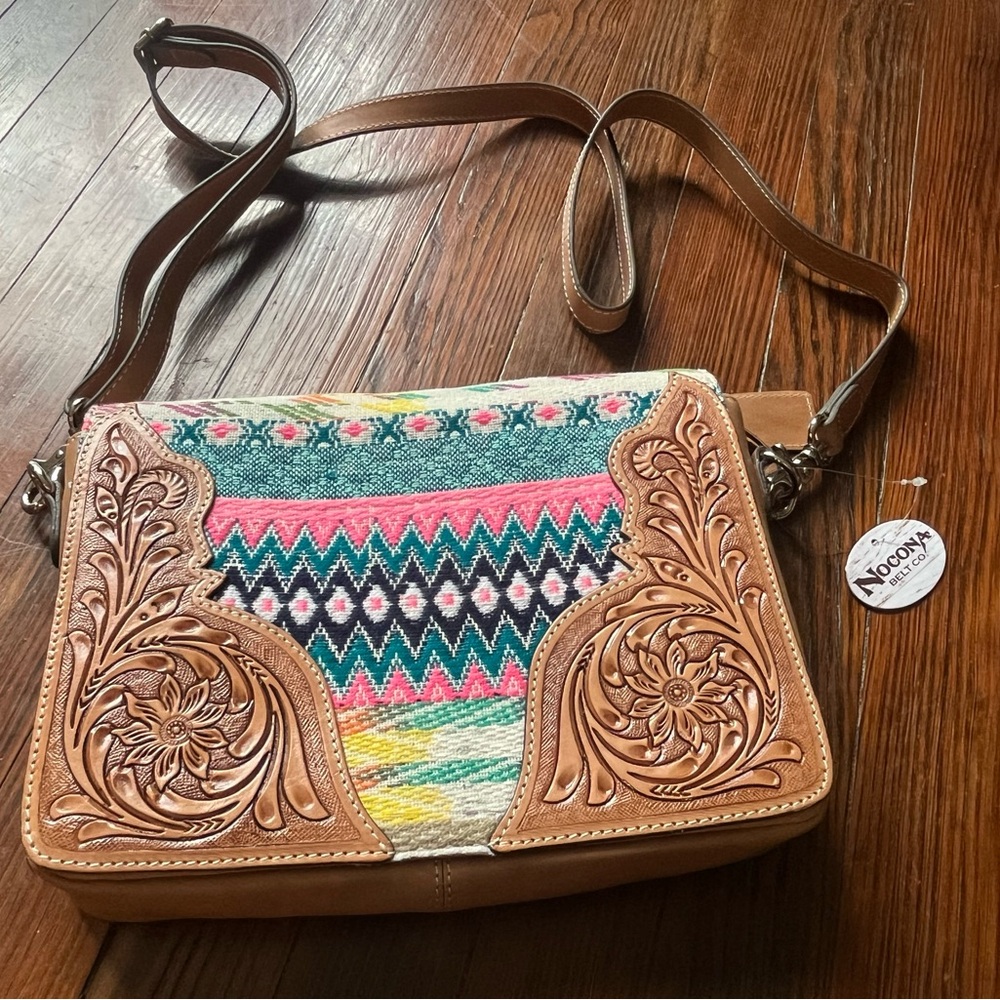 Nocona Collection Colorful Embroidered Crossbody Bag